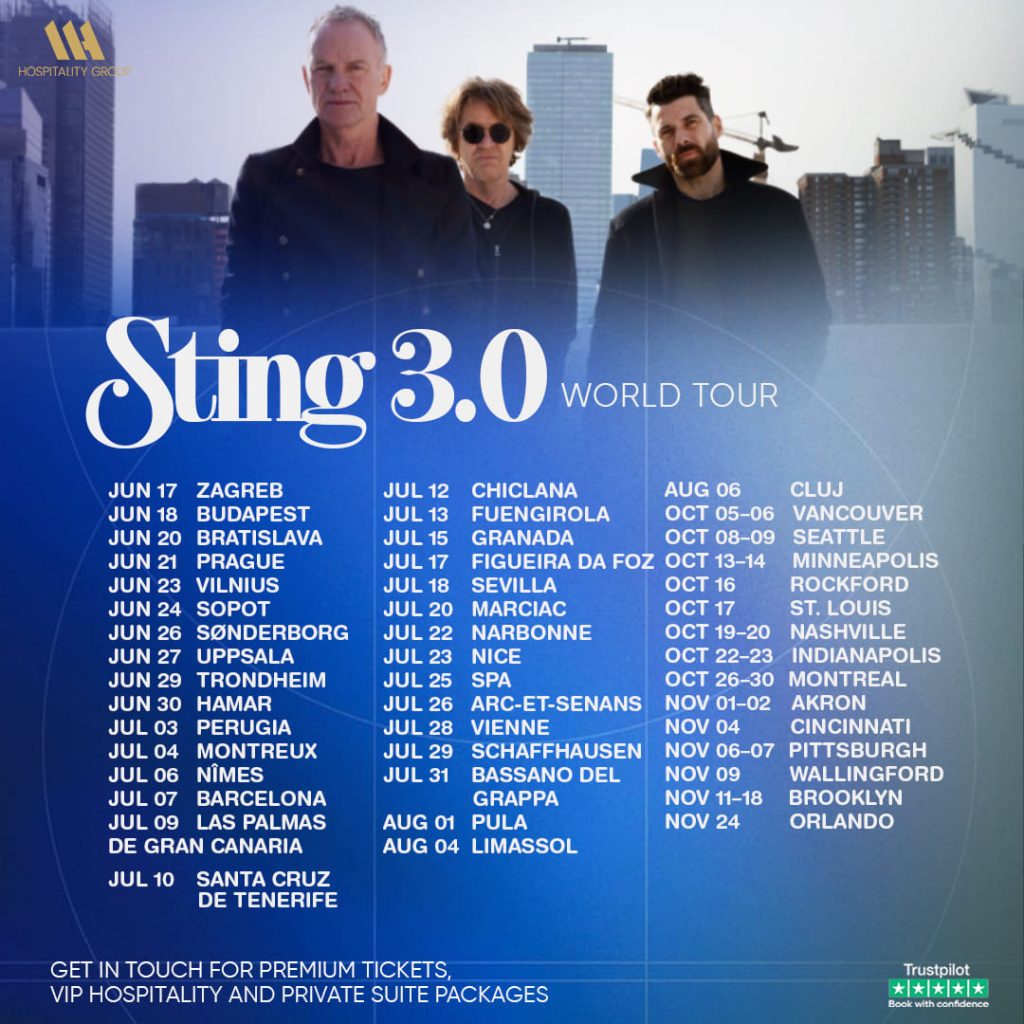 Sting 2026–2027 live concert poster